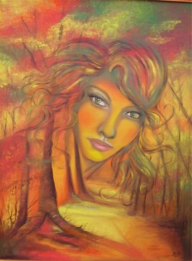 Peinture intitulée "L'âme de la forêt" par Alix, Œuvre d'art originale, Huile