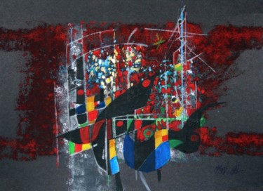 Peinture intitulée "Blackbirds" par Michel Maréchal, Œuvre d'art originale