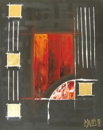 Painting titled "Abstraction n°12" by Patrice Butel, Original Artwork, Oil