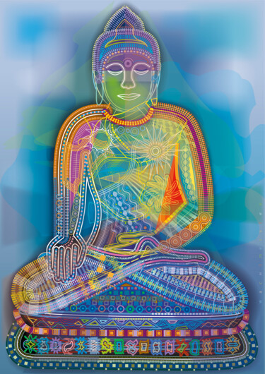 数字艺术 标题为“Rainbow Budhha | Ar…” 由Bernd Wachtmeister, 原创艺术品, 2D数字工作