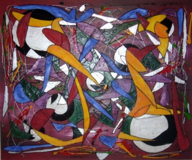 Schilderij getiteld "Vinyl" door Cédric Mounir, Origineel Kunstwerk