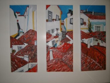 Pintura intitulada "Memória de Óbidos" por Damenós, Obras de arte originais