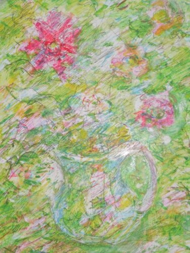 Peinture intitulée "Fleurs tourmentées" par Bernard Escarbonnier, Œuvre d'art originale