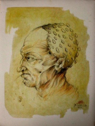 Painting titled "SENECTUS" by Alexander Leal Cid, Original Artwork, Oil
