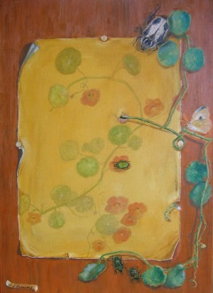 Painting titled "Coléoptères" by Josette Francois, Original Artwork