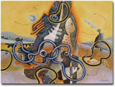 Peinture intitulée "LE REGARD DES AUTRES" par Jean-Luc Osswald, Œuvre d'art originale, Huile