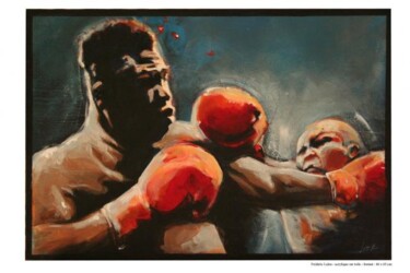 Peinture intitulée "combat" par Frédéric Leleu, Œuvre d'art originale