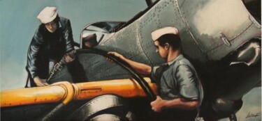 Peinture intitulée "gazoil" par Frédéric Leleu, Œuvre d'art originale