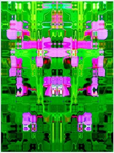 Digital Arts titled "pink with green" by Chris Lee, Original Artwork