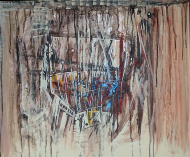 Peinture intitulée "Derriére la palissa…" par Michel Maréchal, Œuvre d'art originale