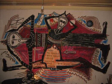 Malerei mit dem Titel "Two figures thinkin…" von Zoran Komatinović, Original-Kunstwerk