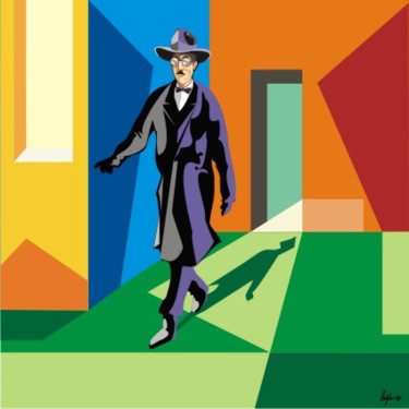 Pintura intitulada "fernando pessoa ,po…" por João Beja, Obras de arte originais