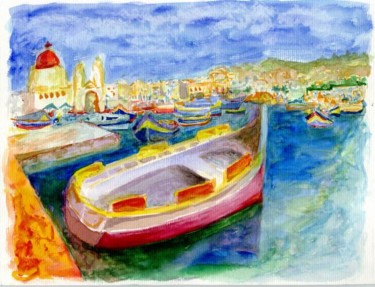 Painting titled "Marsaxlokk IV" by Mikemonte, Original Artwork