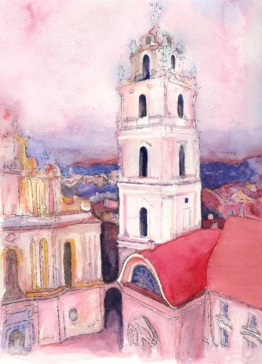 Painting titled "Vilnius university" by Mikemonte, Original Artwork