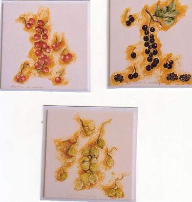 Peinture intitulée "FRUITS ETE" par Ghyslaine De Sevlian, Œuvre d'art originale, Huile