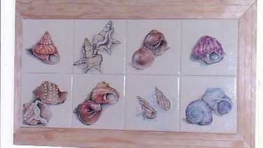 Peinture intitulée "COQUILLAGES" par Ghyslaine De Sevlian, Œuvre d'art originale, Huile