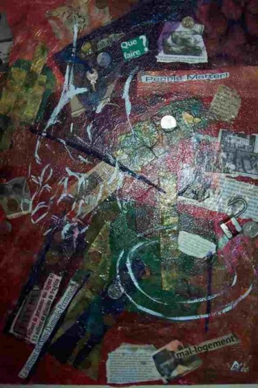 Pintura titulada "Actualités, mal log…" por Diane Medus, Obra de arte original, Acrílico Montado en Otro panel rígido