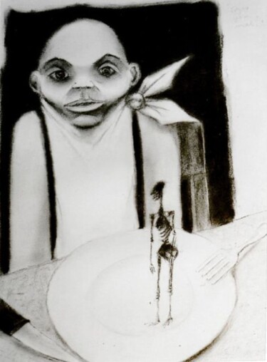 Dessin intitulée "enjoy your meal..." par Ludovic Burggraeve, Œuvre d'art originale