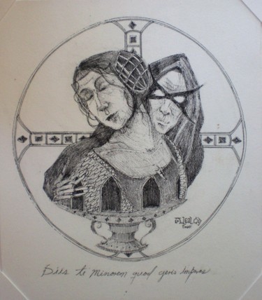 Drawing titled "Diis Te Minorem Quo…" by Alexander Leal Cid, Original Artwork, Ink