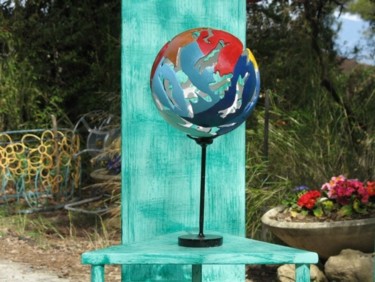 Sculpture intitulée "Sphère Marine" par Patrick Dupont, Œuvre d'art originale