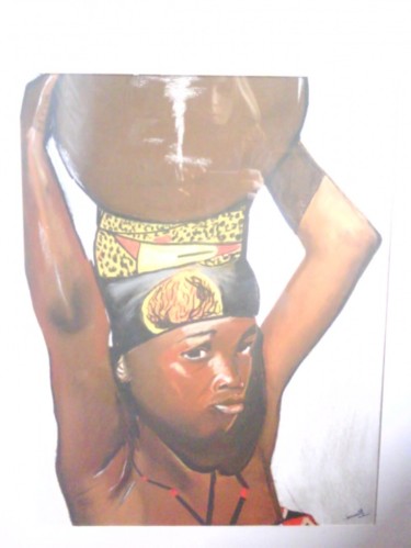 Peinture intitulée "africaine" par Drindrine, Œuvre d'art originale