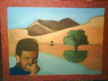 Peinture intitulée "regard du sénégal" par Drindrine, Œuvre d'art originale