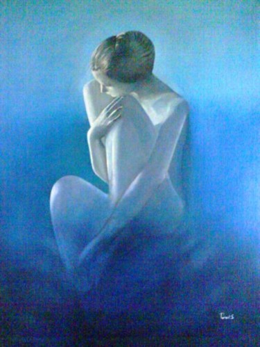 Peinture intitulée "silence de l'océan" par Drindrine, Œuvre d'art originale