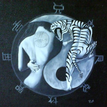 Peinture intitulée "ying et yang" par Drindrine, Œuvre d'art originale