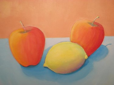Peinture intitulée "Nature vivante, pom…" par Morgane A., Œuvre d'art originale
