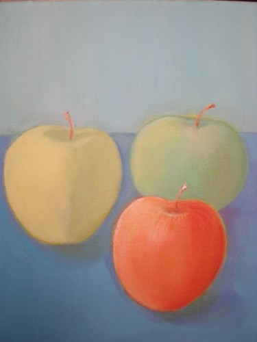 Peinture intitulée "Nature vivante, pom…" par Morgane A., Œuvre d'art originale