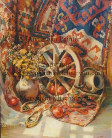 Картина под названием "The Armenian still-…" - Meruzhan Khachatryan, Подлинное произведение искусства, Масло