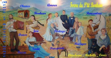 Peinture intitulée "le ptit bonheur vou…" par Nanou, Œuvre d'art originale