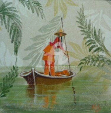 Peinture intitulée "la petite chinoise" par Nathalie Armand, Œuvre d'art originale, Huile