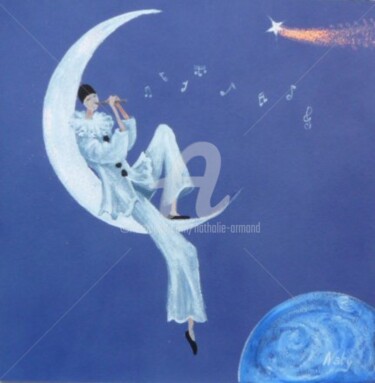 Peinture intitulée "Pierrot" par Nathalie Armand, Œuvre d'art originale, Huile