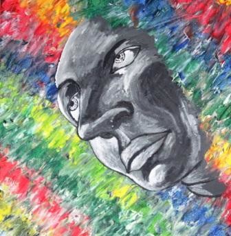 Peinture intitulée "VOIT CIEL" par Yann Jost, Œuvre d'art originale, Huile