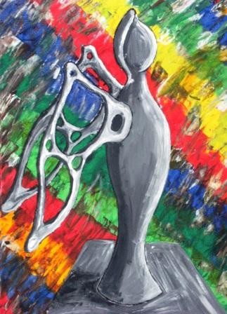Peinture intitulée "ANGE" par Yann Jost, Œuvre d'art originale, Huile