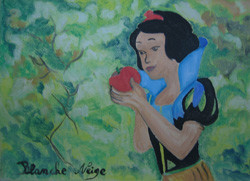 Peinture intitulée "Blanche Neige" par Josette Bourgeois, Œuvre d'art originale