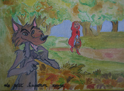 Peinture intitulée "Le Petit Chaperon R…" par Josette Bourgeois, Œuvre d'art originale