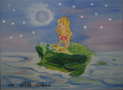 Peinture intitulée "La Petite Sirène" par Josette Bourgeois, Œuvre d'art originale