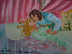 Peinture intitulée "La Belle au Bois Do…" par Josette Bourgeois, Œuvre d'art originale