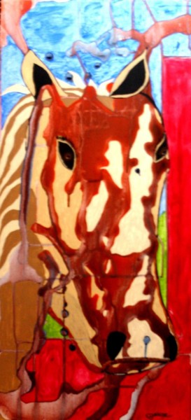 绘画 标题为“Tête de cheval” 由Claude Gascon, 原创艺术品, 丙烯