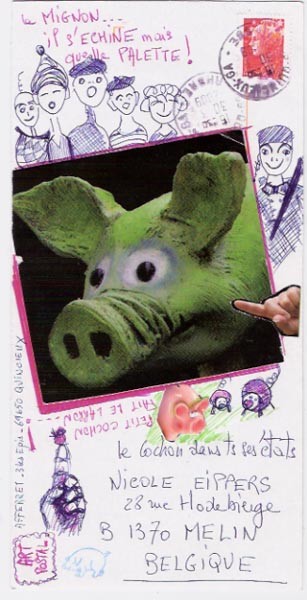 Sculpture intitulée "... piggreen !!!" par Anne-Frédérique Ferret, Œuvre d'art originale