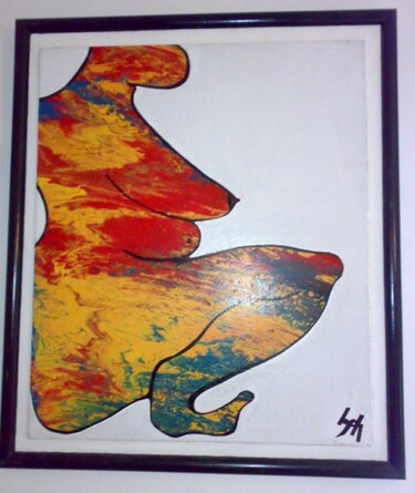 Peinture intitulée "Peinture abstraite…" par Séverine Joly (Carré comme Orange), Œuvre d'art originale, Acrylique Monté sur…