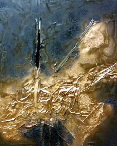 Peinture intitulée "Le plateau d'Arès" par Séverine Joly (Carré comme Orange), Œuvre d'art originale