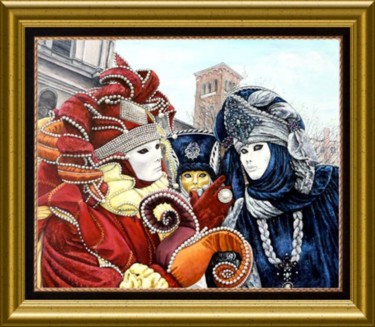 Peinture intitulée "Perles de carnaval…" par Térégia, Œuvre d'art originale