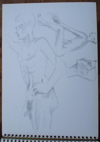 HOMME POSANT Dessin intitulée "HOMME POSANT" par Michel Moskovtchenko, Œuvre d'art originale, Autre