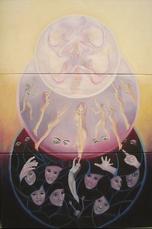 Peinture intitulée "De Annw à Gwynwed 2" par Alix, Œuvre d'art originale, Huile