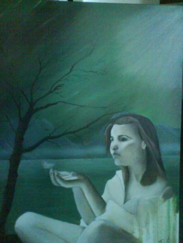Peinture intitulée "la messagére" par Drindrine, Œuvre d'art originale