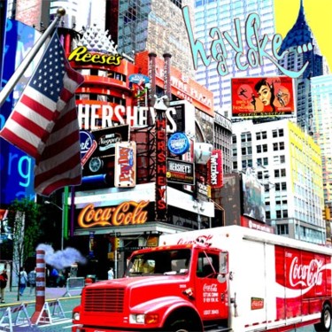 Collages intitulée "COKE" par Alan Berg, Œuvre d'art originale