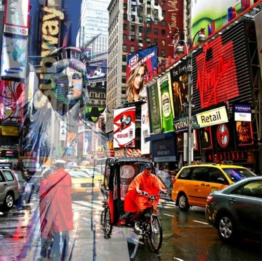 Collages intitulée "Pedicab" par Alan Berg, Œuvre d'art originale